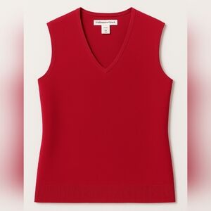 Coldwater Creek Red V-Neck Silk Blend Sweater Tank | Size M | NWT